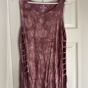 American Eagle Mauve Tank Top with Side Cutouts size Large
